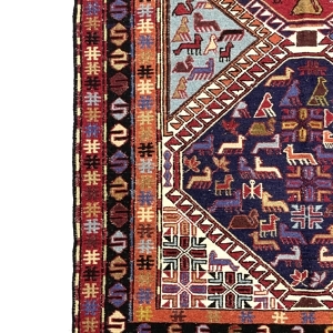 Vintage Persian Soumak Kilim Rug 114 cm x 200 cm (3’7” X 6’5” FT) - 0020016