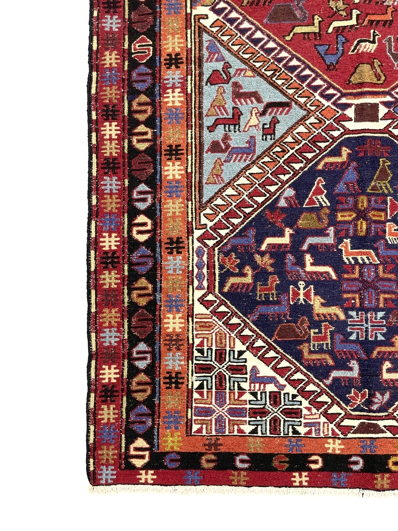 Vintage Persian Soumak Kilim Rug 114 cm x 200 cm (3’7” X 6’5” FT) - 0020016