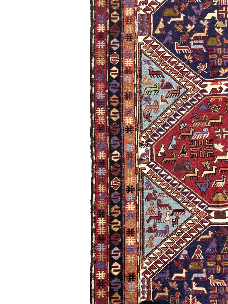 Vintage Persian Soumak Kilim Rug 114 cm x 200 cm (3’7” X 6’5” FT) - 0020016