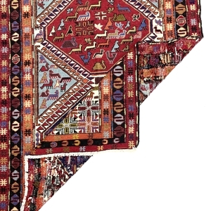 Vintage Persian Soumak Kilim Rug 114 cm x 200 cm (3’7” X 6’5” FT) - 0020016