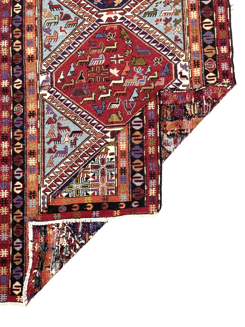 Vintage Persian Soumak Kilim Rug 114 cm x 200 cm (3’7” X 6’5” FT) - 0020016