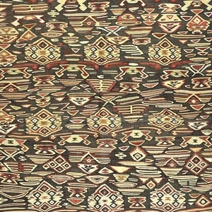 Vintage Senneh Kilim Rug 114 cm x 187 cm (3’7” FT X 6’1” FT) - 0020021