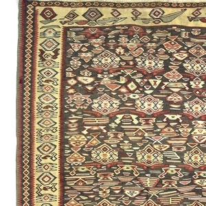 Vintage Senneh Kilim Rug 114 cm x 187 cm (3’7” FT X 6’1” FT) - 0020021