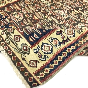 Vintage Senneh Kilim Rug 114 cm x 187 cm (3’7” FT X 6’1” FT) - 0020021