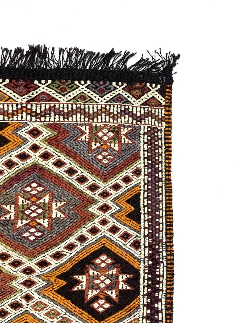 Vintage Small Orange Kilim Rug Vintage Small Orange Kilim Rug 87 cm x 130 cm (3 X 5 FT) - 0010038