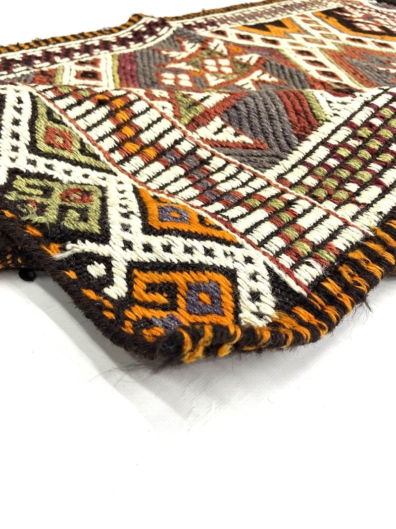 Vintage Small Orange Kilim Rug Vintage Small Orange Kilim Rug 87 cm x 130 cm (3 X 5 FT) - 0010038