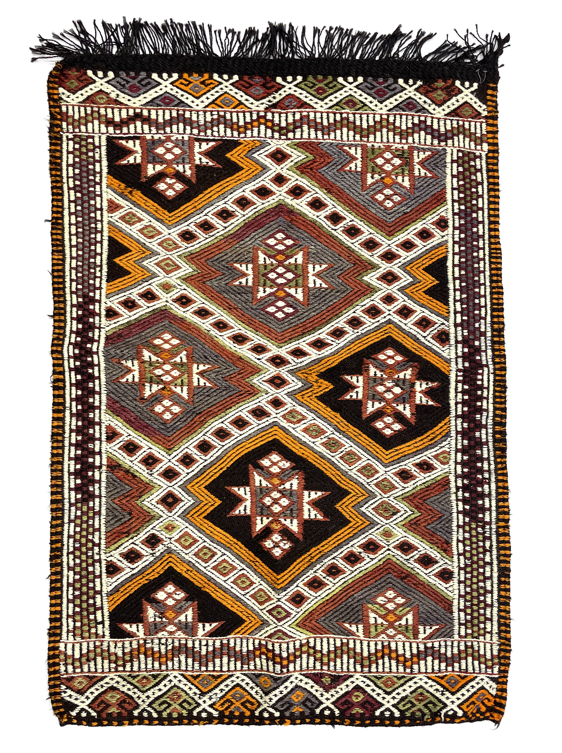 Vintage Small Orange Kilim Rug