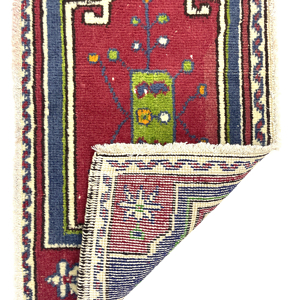 vintage-small-turkish-hand-knotted-rug-109-cm-x-40-cm-y010009-1 Vintage Small Turkish Hand-Knotted Rug 109 Cm X 40 Cm (3'6" X 1'3" FT) – Y010009