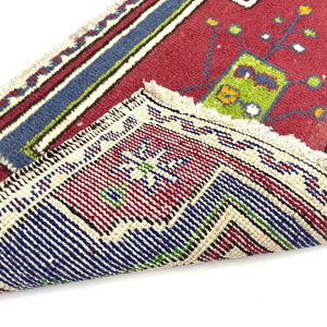 vintage-small-turkish-hand-knotted-rug-109-cm-x-40-cm-y010009-2 Vintage Small Turkish Hand-Knotted Rug 109 Cm X 40 Cm (3'6" X 1'3" FT) – Y010009