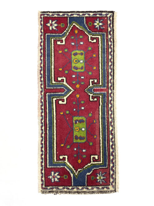 vintage-small-turkish-hand-knotted-rug-109-cm-x-40-cm-y010009 Vintage Small Turkish Hand-Knotted Rug 109 Cm X 40 Cm (3'6" X 1'3" FT) – Y010009