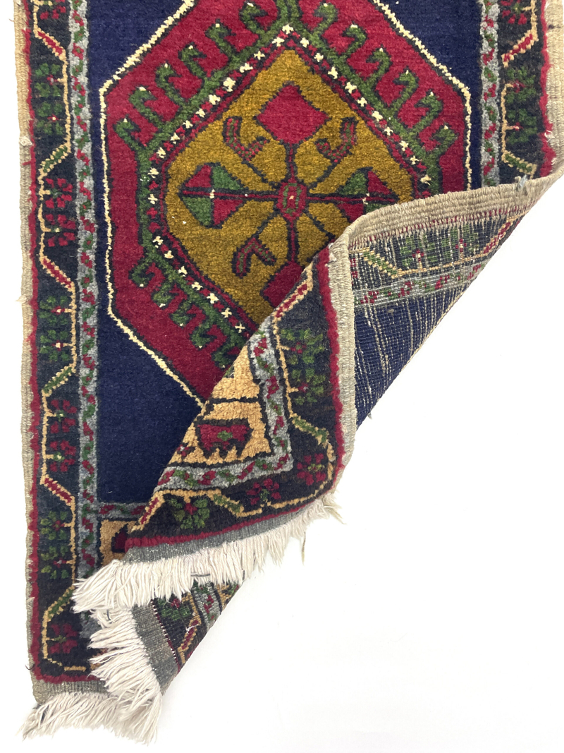 vintage-small-turkish-hand-knotted-rug-43-cm-x-93-cm-y010008-1 Vintage Small Turkish Hand-Knotted Rug 43 Cm X 93 Cm (1'6" FT X 3'1" FT) – Y010008