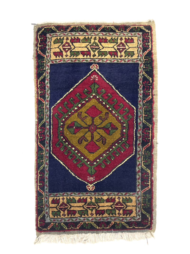 vintage-small-turkish-hand-knotted-rug-43-cm-x-93-cm-y010008 Vintage Small Turkish Hand-Knotted Rug 43 Cm X 93 Cm (1'6" FT X 3'1" FT) – Y010008