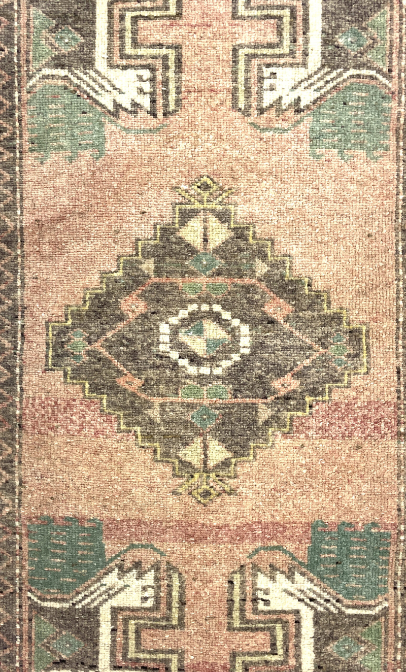 vintage-small-turkish-hand-knotted-rug-46-cm-x-101-cm-y010011-1 Vintage Small Turkish Hand-Knotted Rug 46 Cm X 101 Cm (1'5" X 3'3" FT) – Y010011