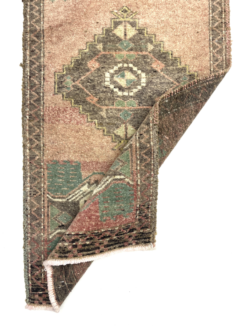 vintage-small-turkish-hand-knotted-rug-46-cm-x-101-cm-y010011-2 Vintage Small Turkish Hand-Knotted Rug 46 Cm X 101 Cm (1'5" X 3'3" FT) – Y010011