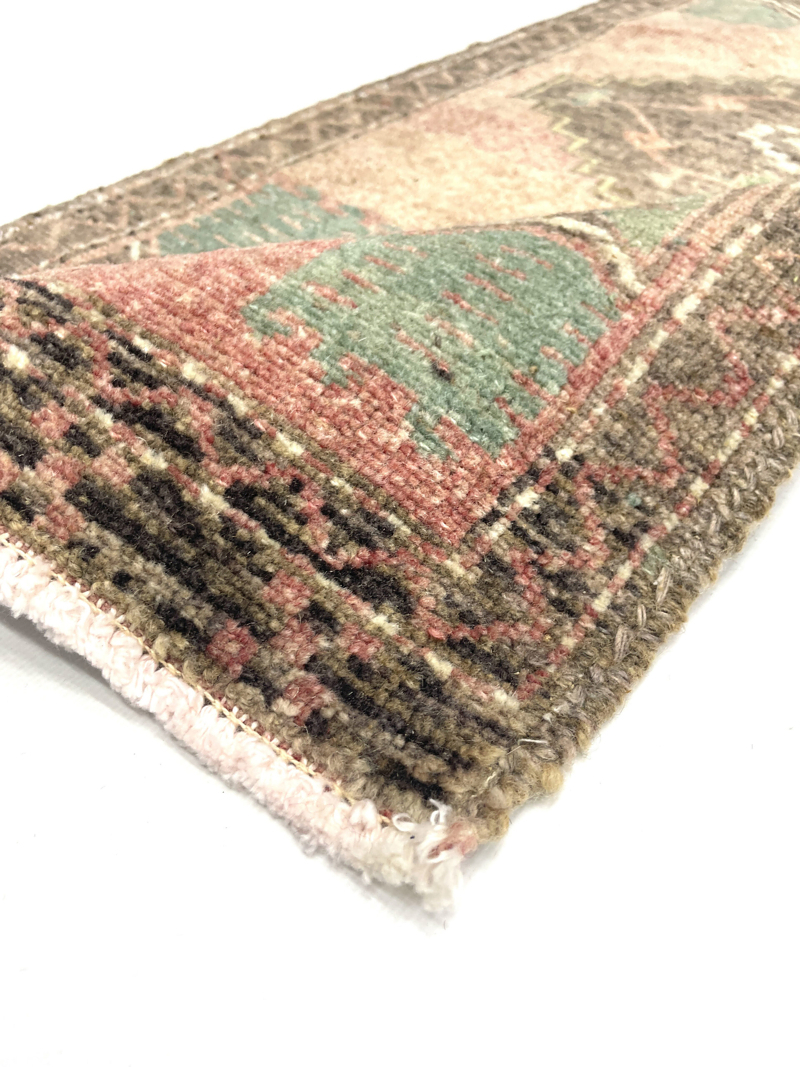 vintage-small-turkish-hand-knotted-rug-46-cm-x-101-cm-y010011-3 Vintage Small Turkish Hand-Knotted Rug 46 Cm X 101 Cm (1'5" X 3'3" FT) – Y010011