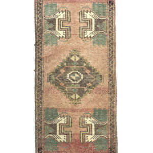 vintage-small-turkish-hand-knotted-rug-46-cm-x-101-cm-y010011 Vintage Neutral Small Rug 45 Cm X 104 Cm (1’5′′ X 3’4′′ FT) – Y010052