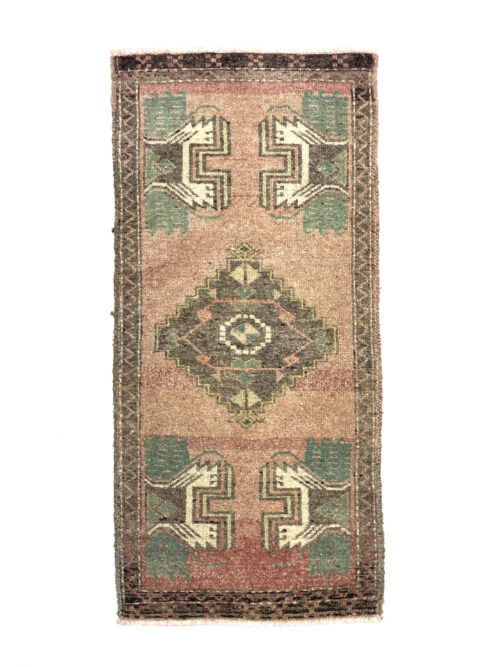 vintage-small-turkish-hand-knotted-rug-46-cm-x-101-cm-y010011 Vintage Small Turkish Hand-Knotted Rug 46 Cm X 101 Cm (1'5" X 3'3" FT) – Y010011