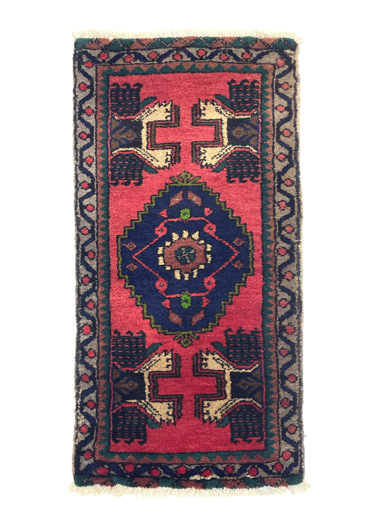 vintage-small-turkish-hand-knotted-rug-49-cm-x-104-cm-y010012 Vintage Small Turkish Hand-Knotted Rug 49 Cm X 104 Cm (1'6" X 3'4" FT) – Y010012