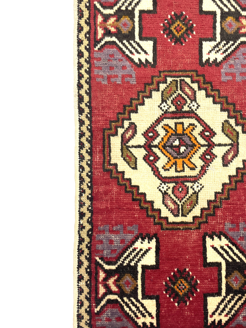 vintage-small-turkish-hand-knotted-rug-49-cm-x-88-cm-y010005-1 Vintage Small Turkish Hand-Knotted Rug 49 Cm X 88 Cm (1'6" X 2'9" FT) – Y010005