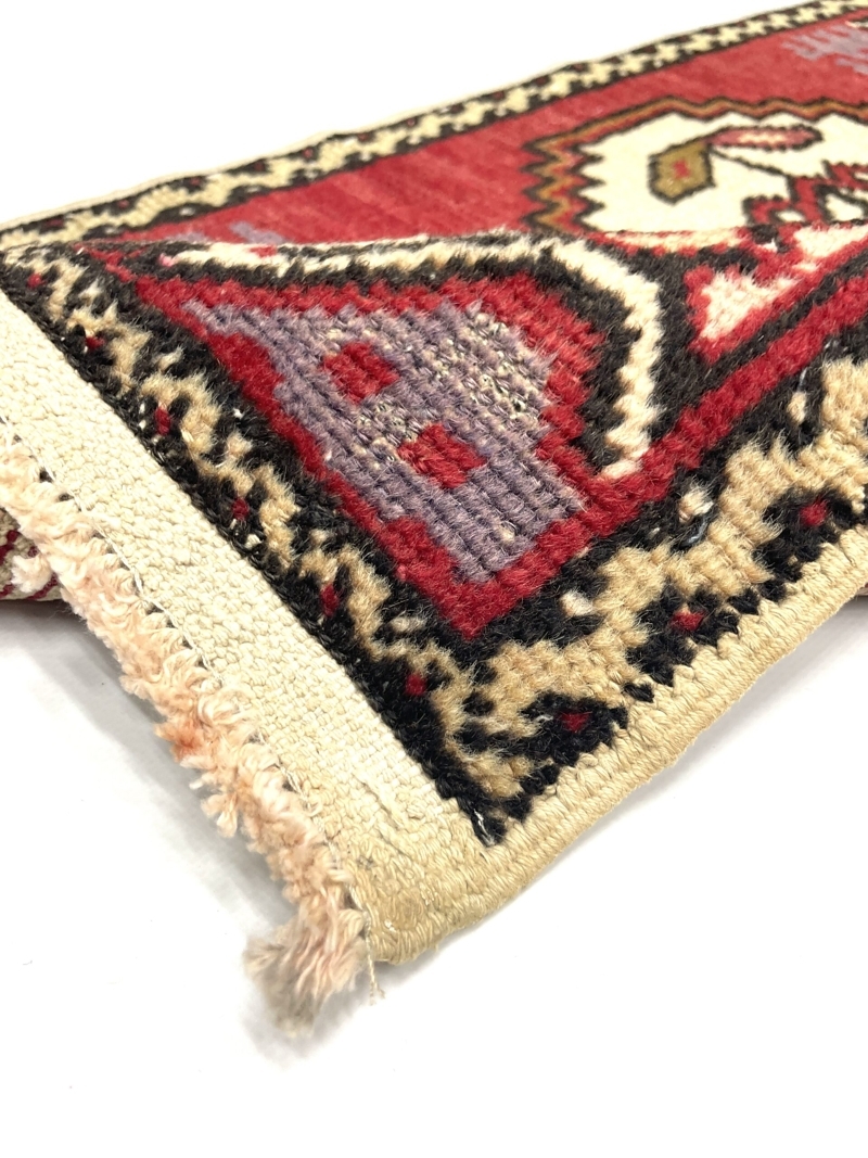 vintage-small-turkish-hand-knotted-rug-49-cm-x-88-cm-y010005-3 Vintage Small Turkish Hand-Knotted Rug 49 Cm X 88 Cm (1'6" X 2'9" FT) – Y010005