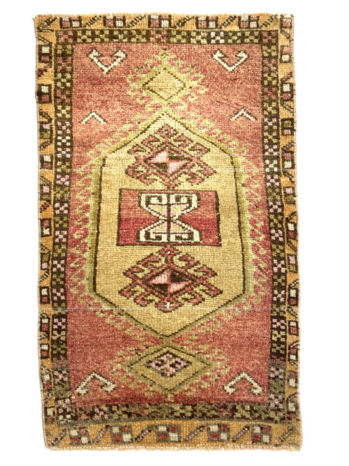 vintage-small-turkish-hand-knotted-rug-50-cm-x-88-cm-y010007 Vintage Small Turkish Hand-Knotted Rug 50 Cm X 88 Cm (1'6" X 2'9" FT) – Y010007