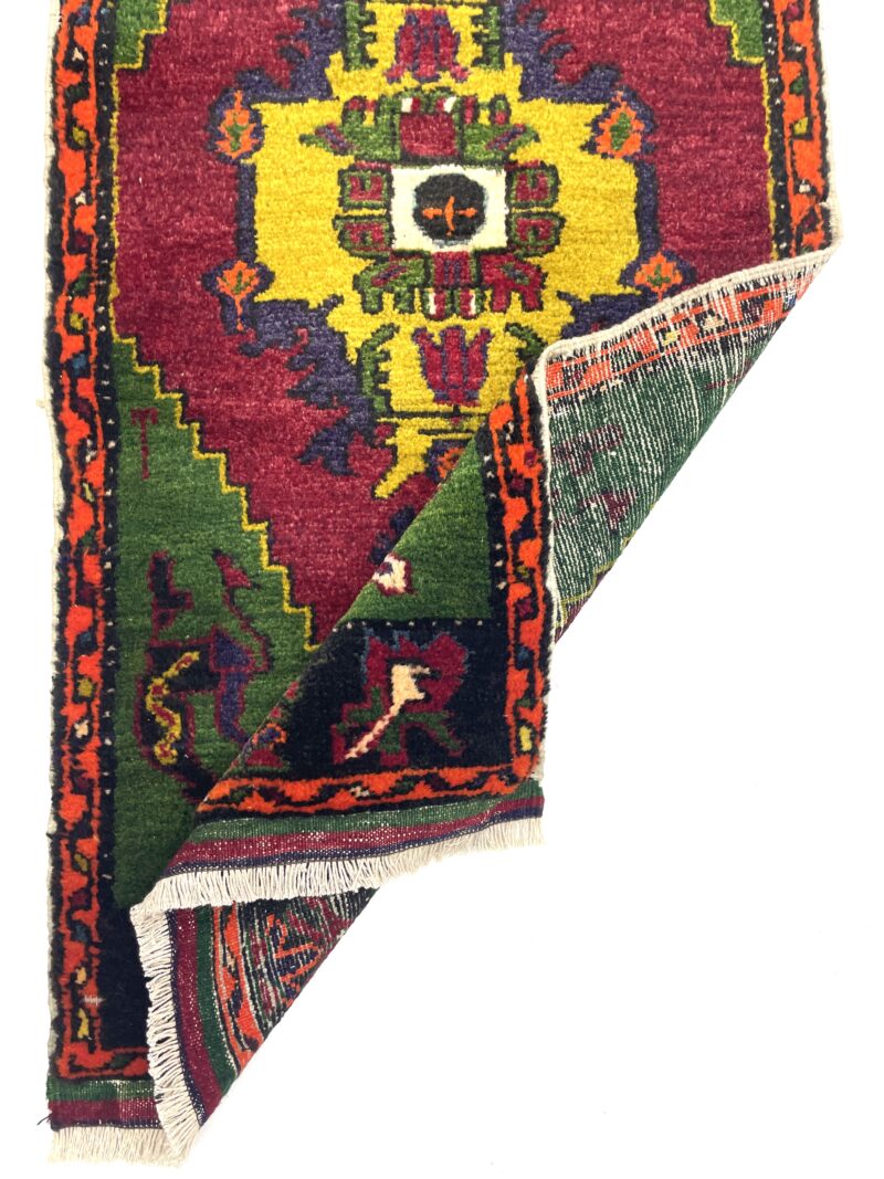 vintage-small-turkish-hand-knotted-rug-52-cm-x-104cm-y010003-2 Vintage Small Turkish Hand-Knotted Rug 52 Cm X 104 Cm (1'7" X 3'4" FT) – Y010003