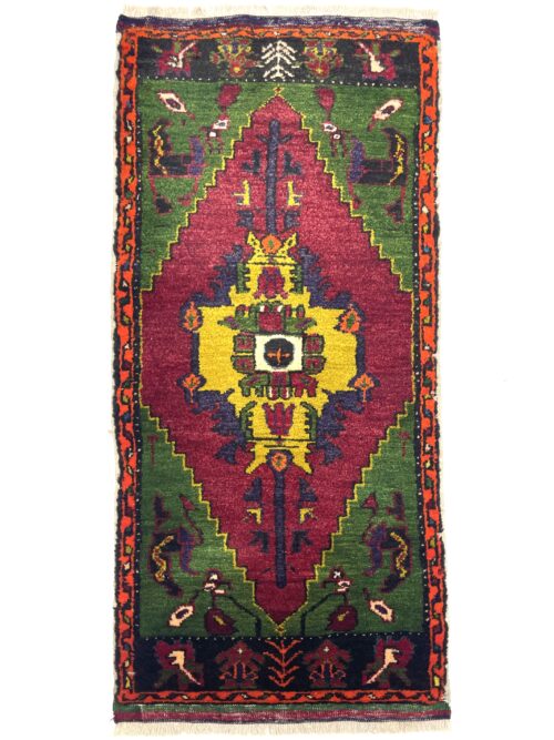 vintage-small-turkish-hand-knotted-rug-52-cm-x-104cm-y010003 Vintage Small Turkish Hand-Knotted Rug 52 Cm X 104 Cm (1'7" X 3'4" FT) – Y010003