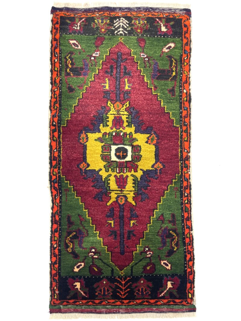 vintage-small-turkish-hand-knotted-rug-52-cm-x-104cm-y010003 Vintage Small Turkish Hand-Knotted Rug 52 Cm X 104 Cm (1'7" X 3'4" FT) – Y010003