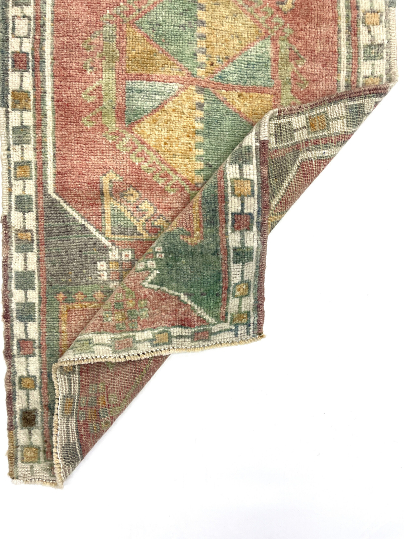 vintage-small-turkish-hand-knotted-rug-52-cm-x-98-cm-y010013-2 Vintage Small Turkish Hand-Knotted Rug 52 Cm X 98 Cm (1'7" X 3'2" FT) – Y010013