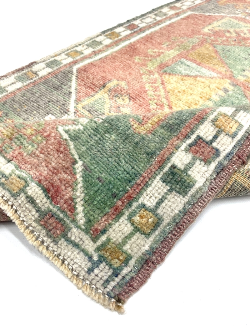 vintage-small-turkish-hand-knotted-rug-52-cm-x-98-cm-y010013-3 Vintage Small Turkish Hand-Knotted Rug 52 Cm X 98 Cm (1'7" X 3'2" FT) – Y010013