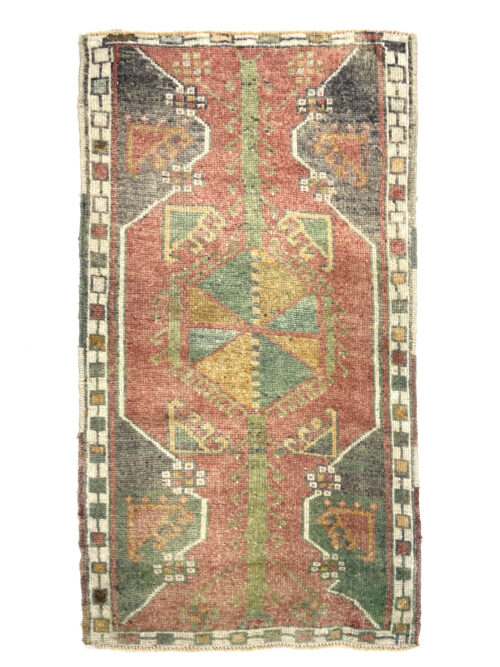 vintage-small-turkish-hand-knotted-rug-52-cm-x-98-cm-y010013 Vintage Small Turkish Hand-Knotted Rug 52 Cm X 98 Cm (1'7" X 3'2" FT) – Y010013
