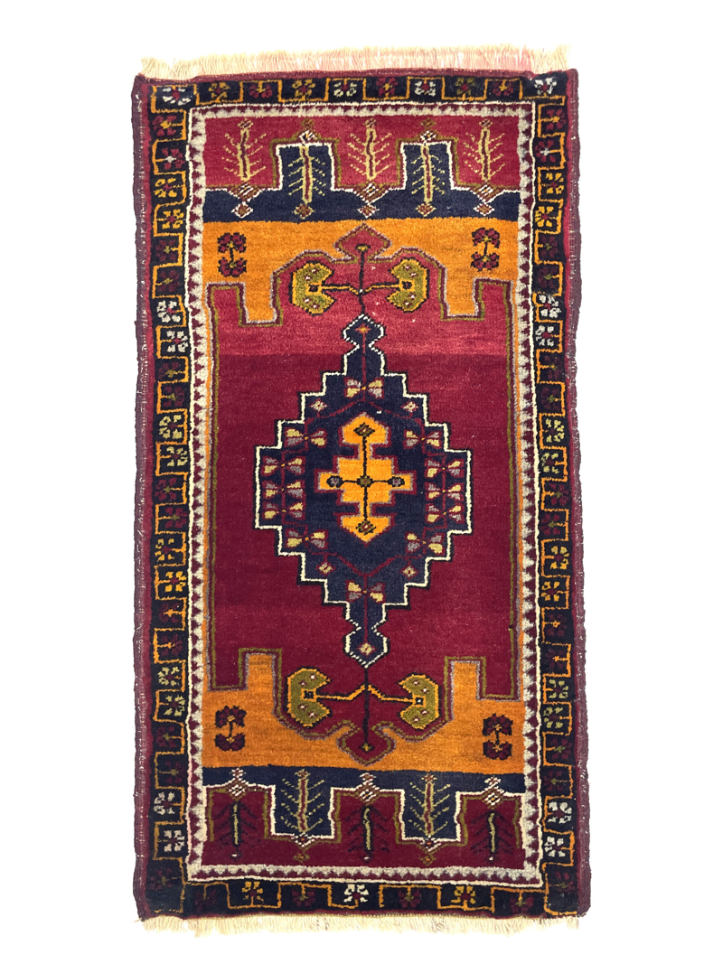vintage-small-turkish-hand-knotted-rug-53-cm-x-98-cm-y010001 Vintage Small Turkish Hand-Knotted Rug 53 Cm X 98 Cm (1'7" X 3'2") – Y010001