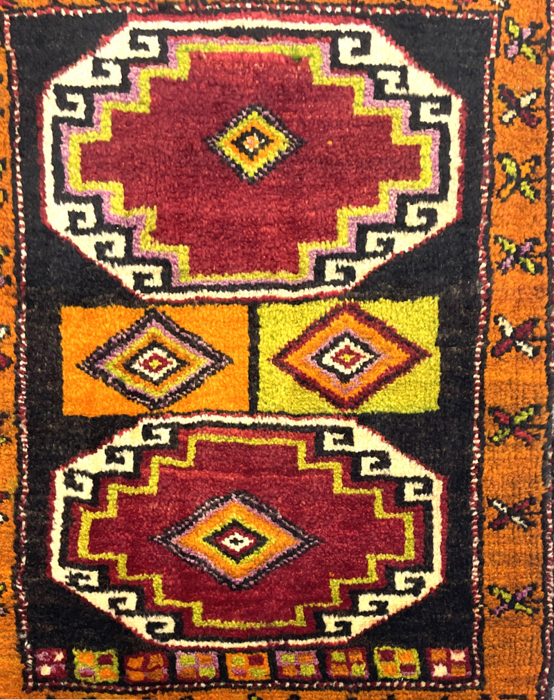 vintage-small-turkish-hand-knotted-rug-55-cm-x-75-cm-y010038-1 Vintage Small Turkish Hand-Knotted Rug 55 Cm X 75 Cm (1'8" X 2'5" FT) – Y010038