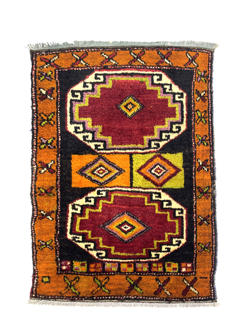 Vintage Small Turkish Hand-Knotted Rug 55 Cm X 75 Cm (1'8" X 2'5" FT) – Y010038