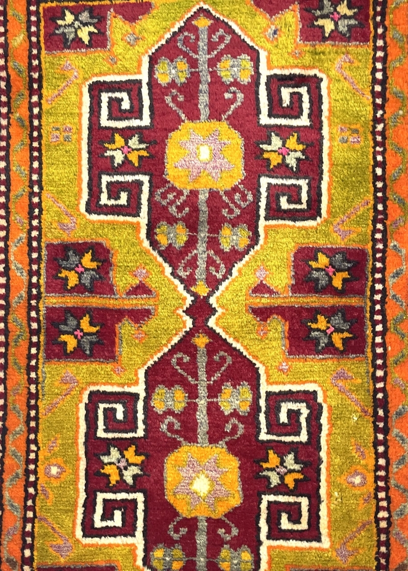 vintage-small-turkish-hand-knotted-rug-56-cm-x-102-cm-y010004-1 Vintage Small Turkish Hand-Knotted Rug 56 Cm X 102 Cm (1'8" X 3'3" FT) – Y010004