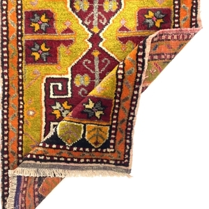 vintage-small-turkish-hand-knotted-rug-56-cm-x-102-cm-y010004-2 Vintage Small Turkish Hand-Knotted Rug 56 Cm X 102 Cm (1'8" X 3'3" FT) – Y010004