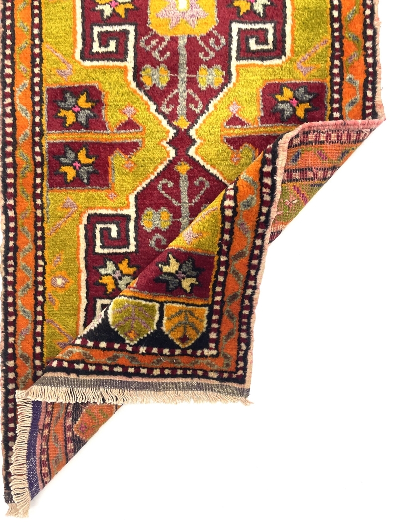 vintage-small-turkish-hand-knotted-rug-56-cm-x-102-cm-y010004-2 Vintage Small Turkish Hand-Knotted Rug 56 Cm X 102 Cm (1'8" X 3'3" FT) – Y010004