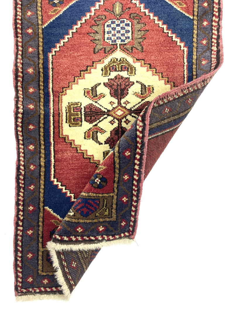 vintage-small-turkish-hand-knotted-rug-57-cm-x-97-cm-y010010-2 Vintage Small Turkish Hand-Knotted Rug 57 Cm X 97 Cm (1'9" X 3'2" FT) – Y010010