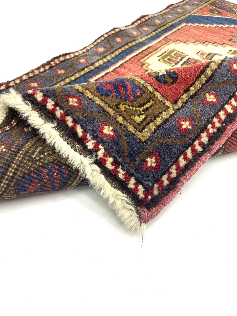 vintage-small-turkish-hand-knotted-rug-57-cm-x-97-cm-y010010-3 Vintage Small Turkish Hand-Knotted Rug 57 Cm X 97 Cm (1'9" X 3'2" FT) – Y010010