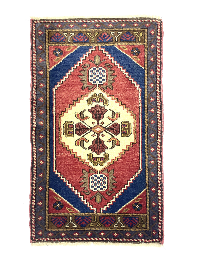 vintage-small-turkish-hand-knotted-rug-57-cm-x-97-cm-y010010 Vintage Small Turkish Hand-Knotted Rug 57 Cm X 97 Cm (1'9" X 3'2" FT) – Y010010