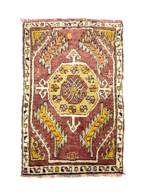 Vintage Small Turkish Handwoven Rug 53 cm x 81 cm (1'7" FT X 2'7” FT) - Y010061