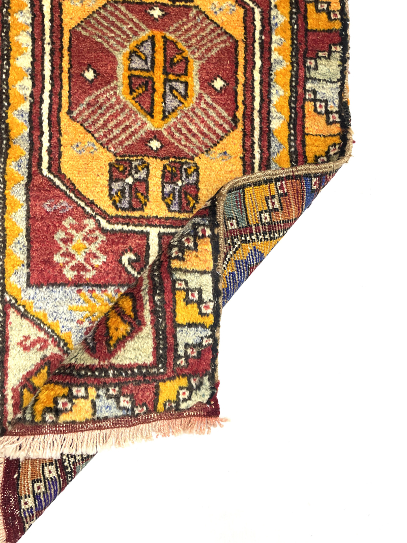 vintage-small-turkish-rug-46-cm-x-101-cm-y010067-2 Vintage Small Turkish Rug 46 cm x 101 cm (1'5” FT X 3'3” FT) - Y010067