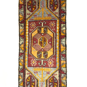 Vintage Anatolian Small Hand-Knotted Rug 51 Cm X 109 Cm (1’7′′ X 3’6′′ FT) – Y010048