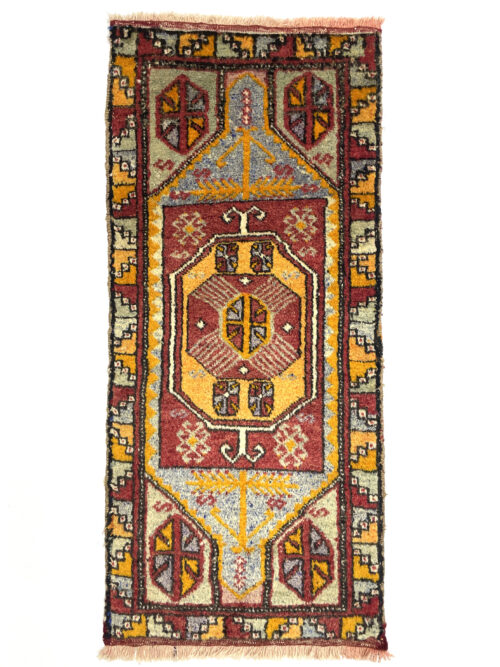 Vintage Small Turkish Rug 46 cm x 101 cm (1'5” FT X 3'3” FT) - Y010067