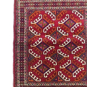 Vintage Small Turkoman Rug 60 cm x 90 cm (2 X 3 FT) - Y010072