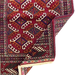 Vintage Small Turkoman Rug 60 cm x 90 cm (2 X 3 FT) - Y010072