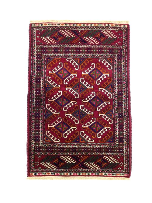 Vintage Small Turkoman Rug 60 cm x 90 cm (2 X 3 FT) - Y010072