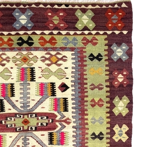 vintage-tribal-kilim-rug-94-cm-x-111-cm-0010036-3 Vintage Tribal Kilim Rug 94 cm x 111 cm (3 X 4 FT) - 0010036