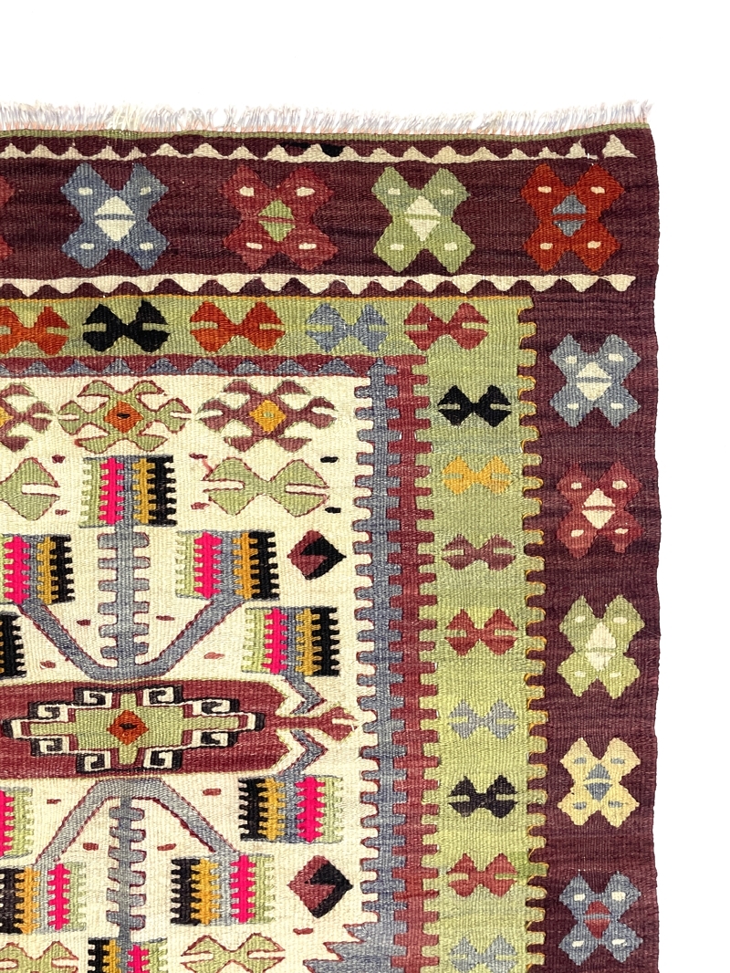 vintage-tribal-kilim-rug-94-cm-x-111-cm-0010036-3 Vintage Tribal Kilim Rug 94 cm x 111 cm (3 X 4 FT) - 0010036