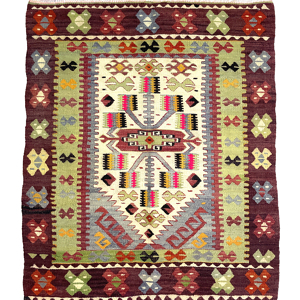 vintage-tribal-kilim-rug-94-cm-x-111-cm-0010036 Vintage Tribal Kilim Rug 94 cm x 111 cm (3 X 4 FT) - 0010036